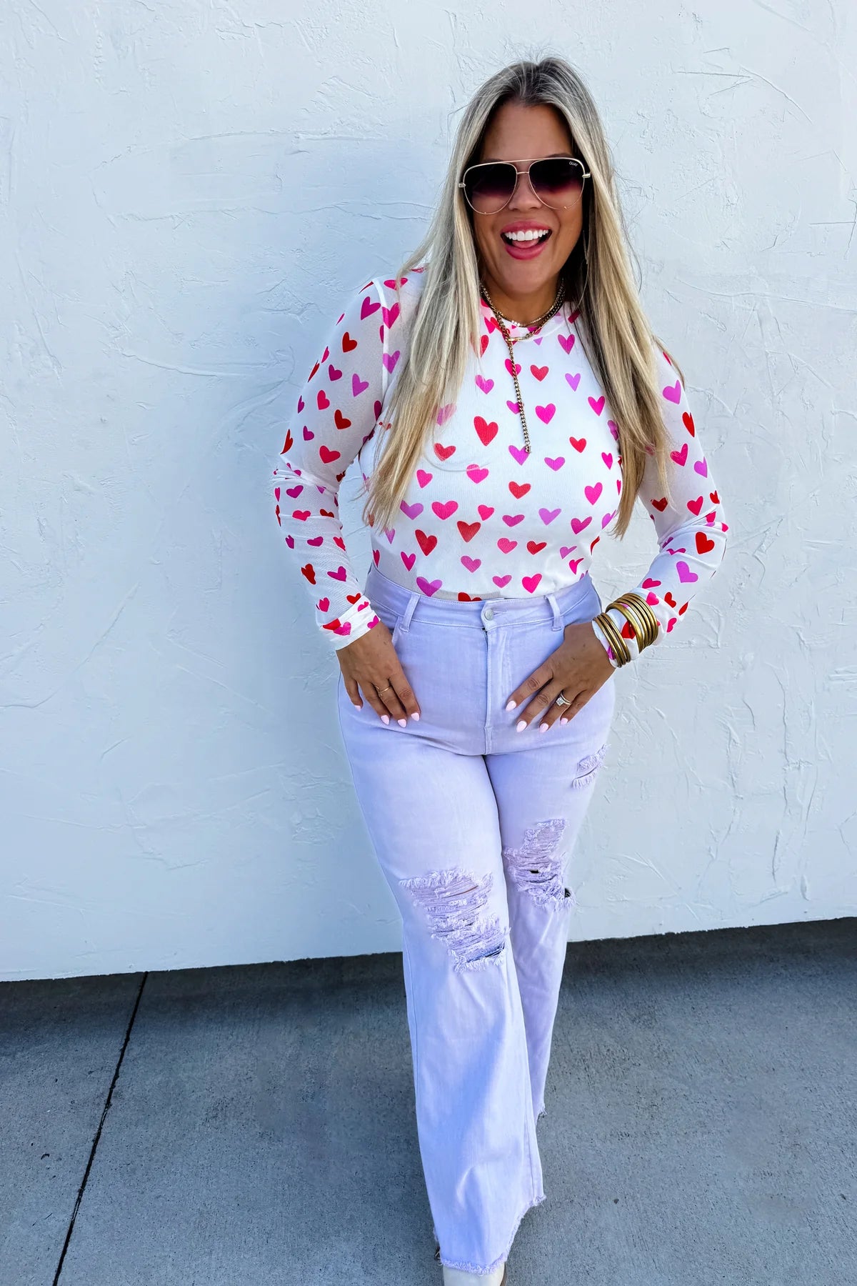 Heart on my Sleeve Mesh Top