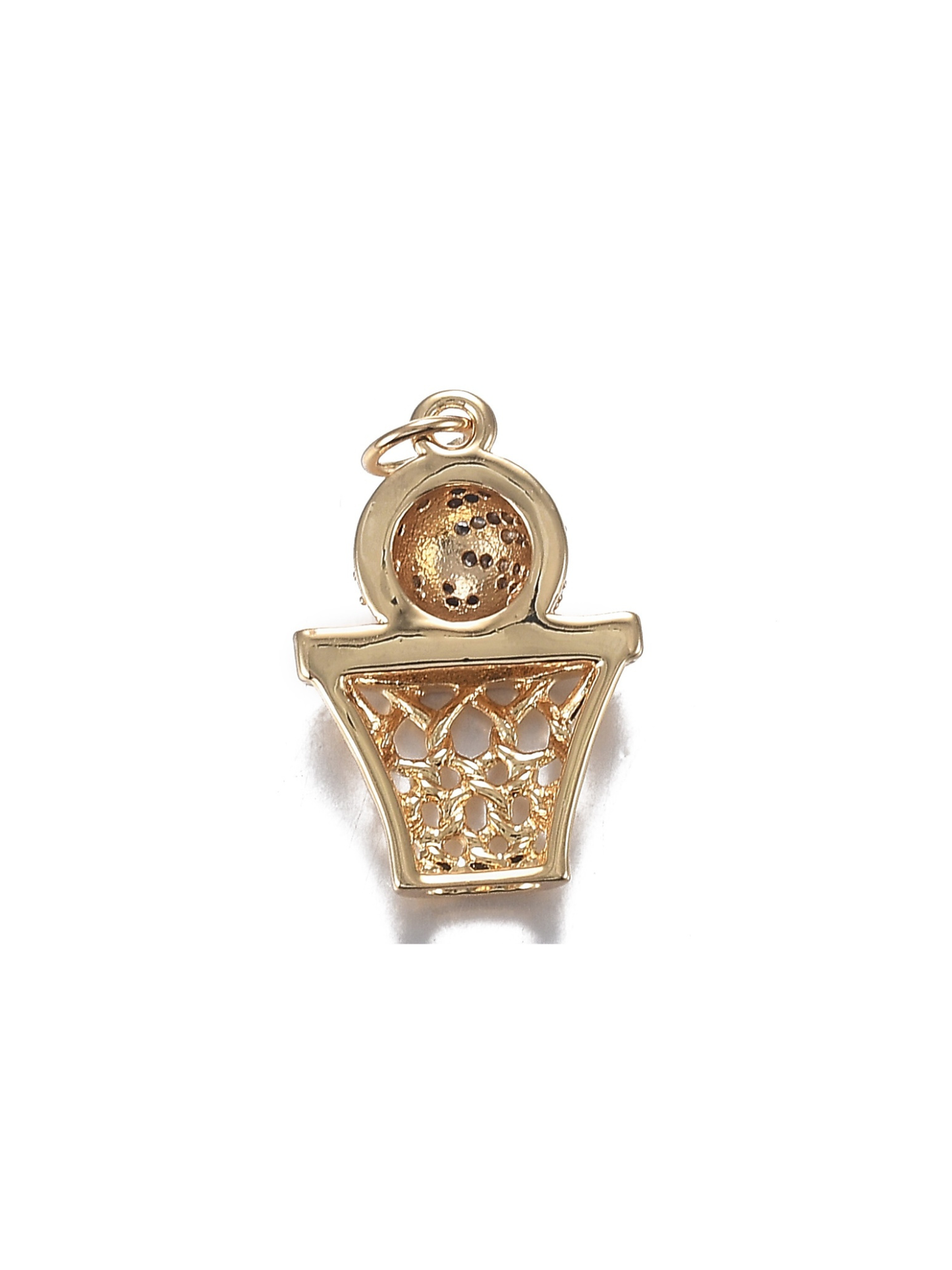 Gold Swish, Swish Basketball Charm - Gold