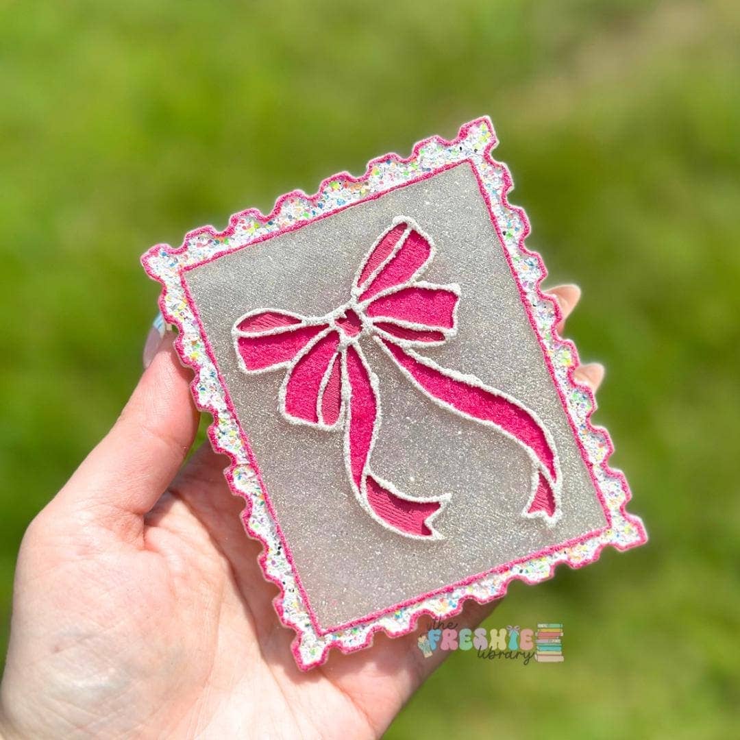 Girly Bow Stamp Car Freshie