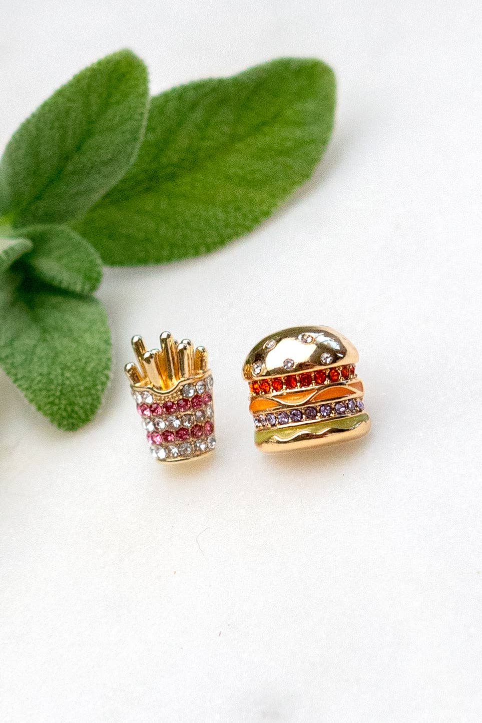 Combo Meal Studs - 18K Gold Plated + CZ