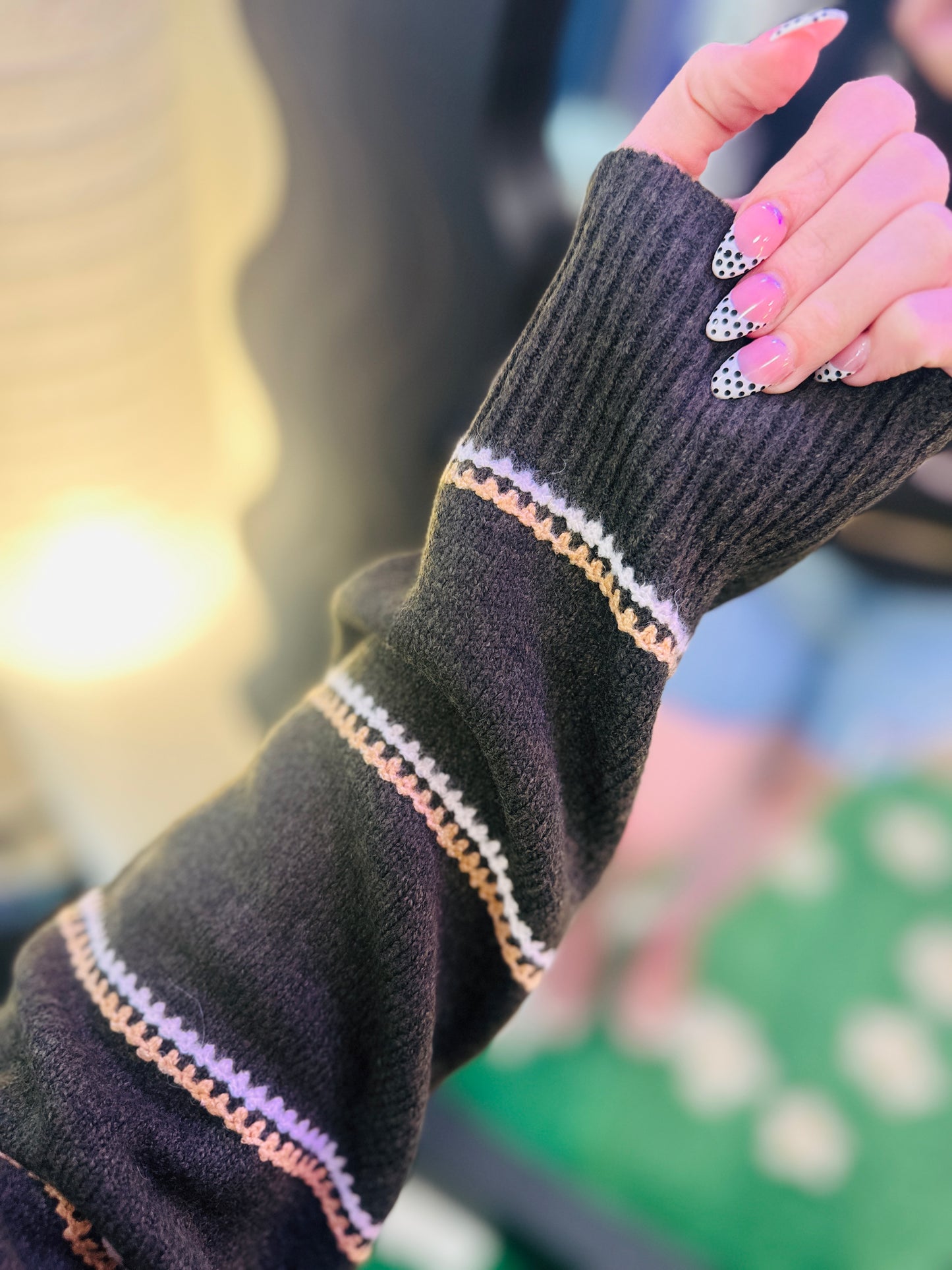 Skies Are Blue | Olive & Stripes Light Sweater