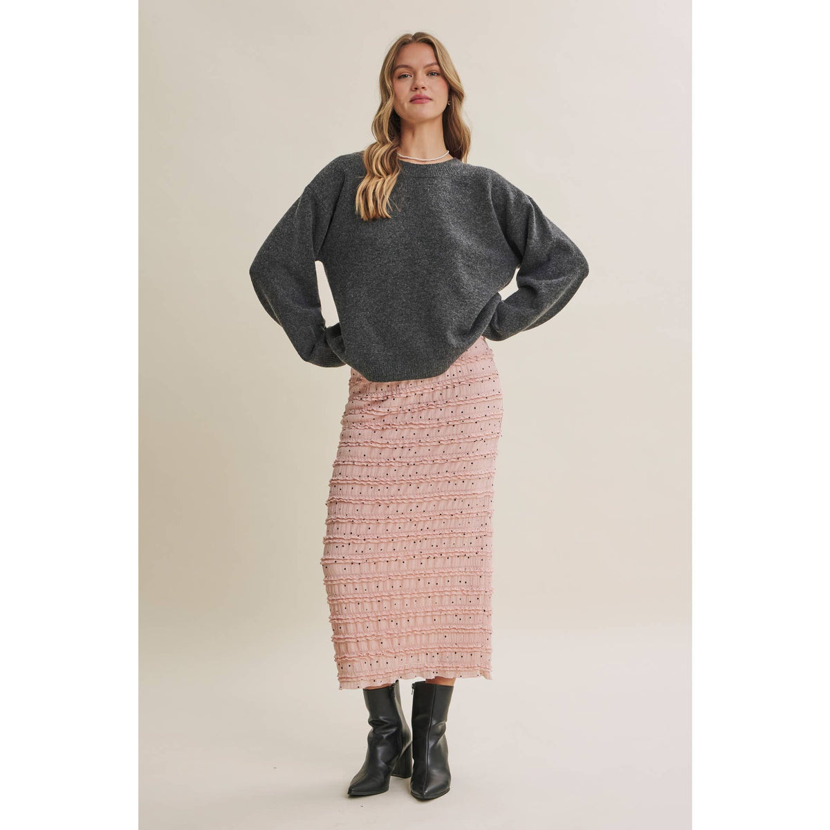 AUTUMN PICNIC PLAYUFL OPEN-BACK GINGHAM BOW SWEATER TOP