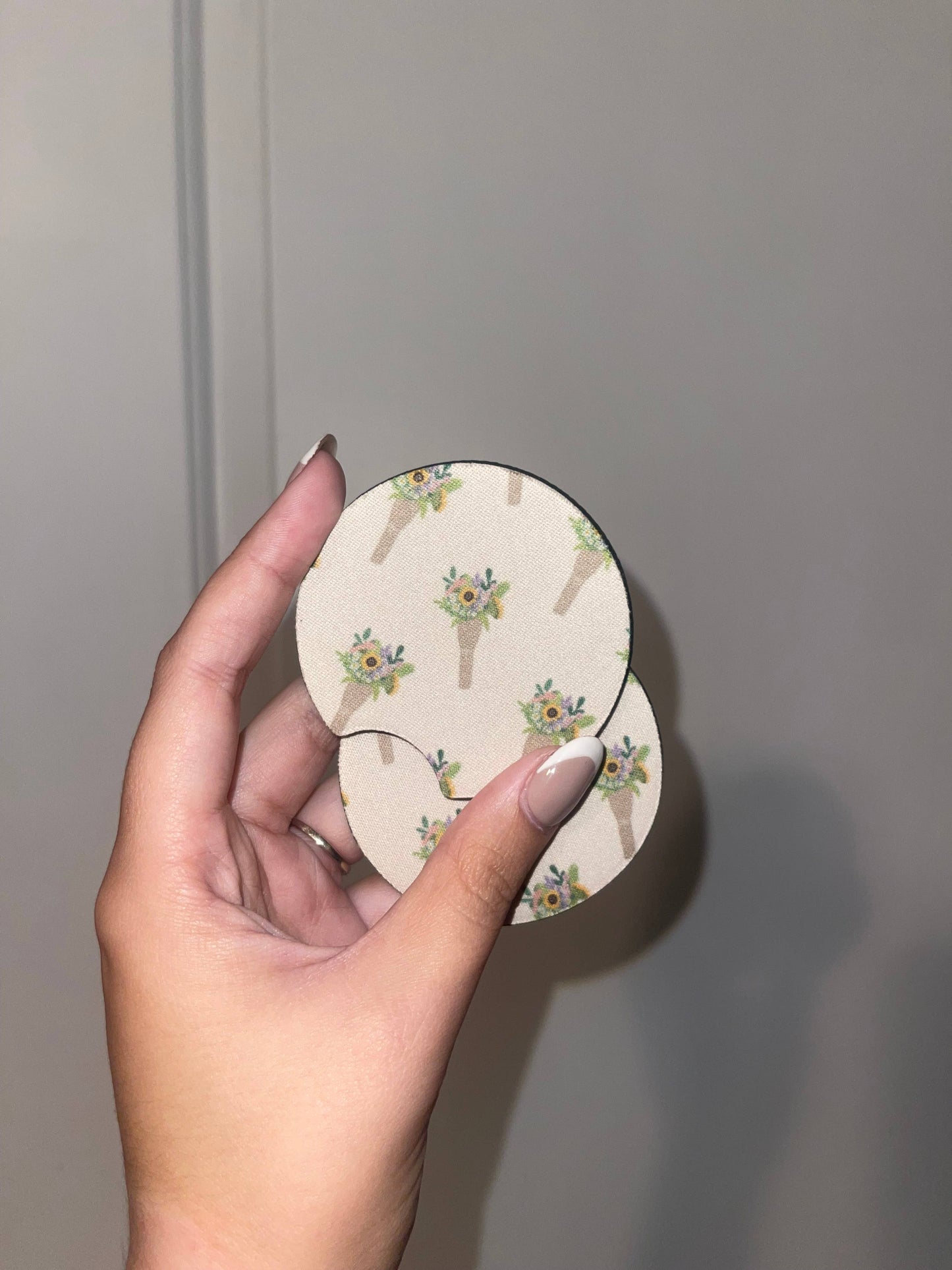 Flower Bouquet Car Coaster Set