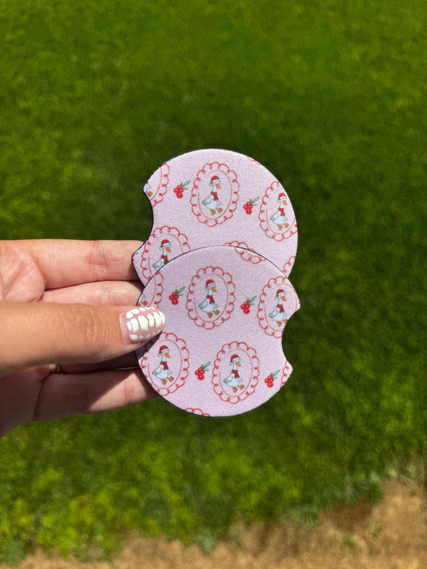 Christmas Goose Car Coaster Set - silly goose, goose,