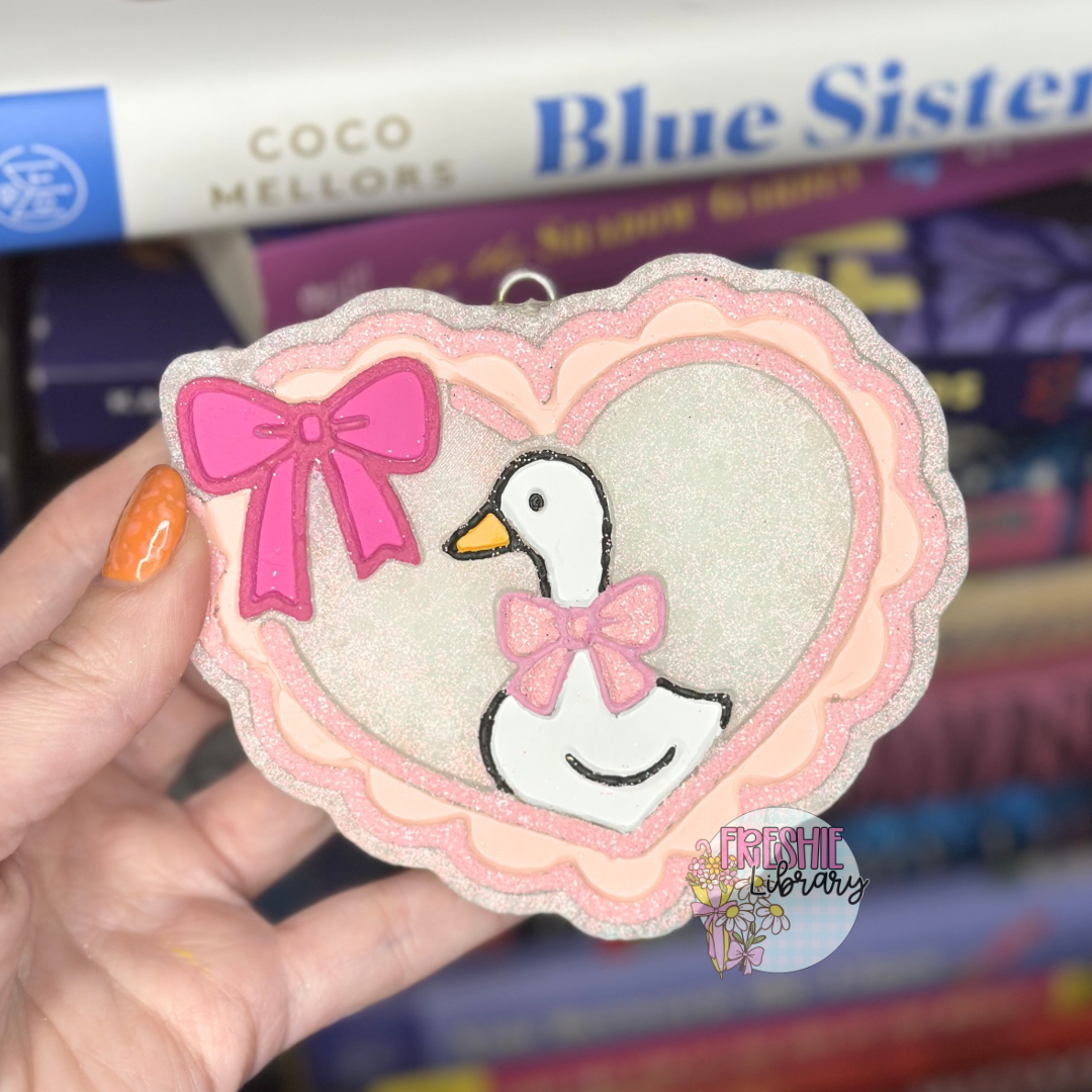 Scalloped Heart with Goose Car Freshie
