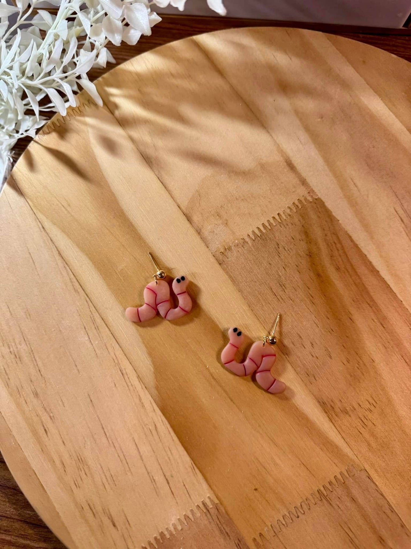 Polymer Clay Worm Earrings