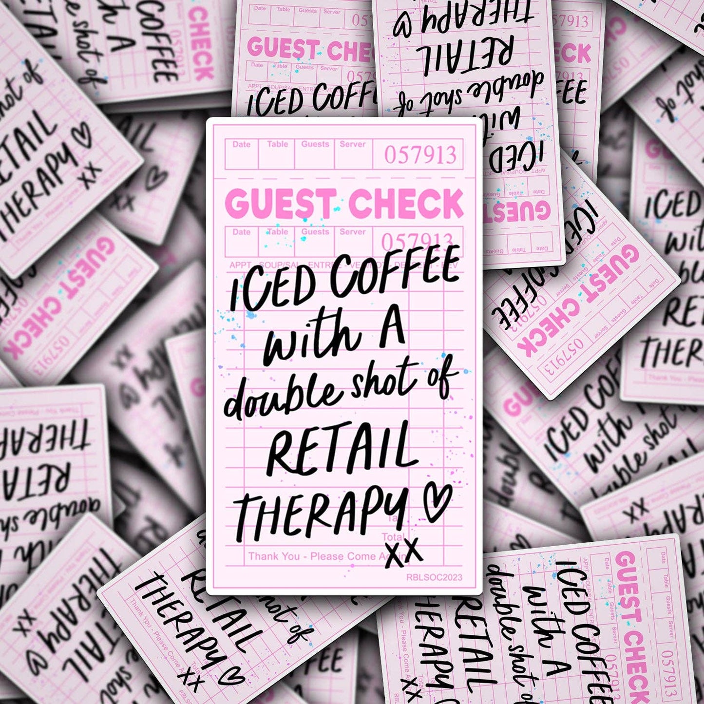 Vinyl Decal Iced Coffee With A Double Shot Of Retail Therapy