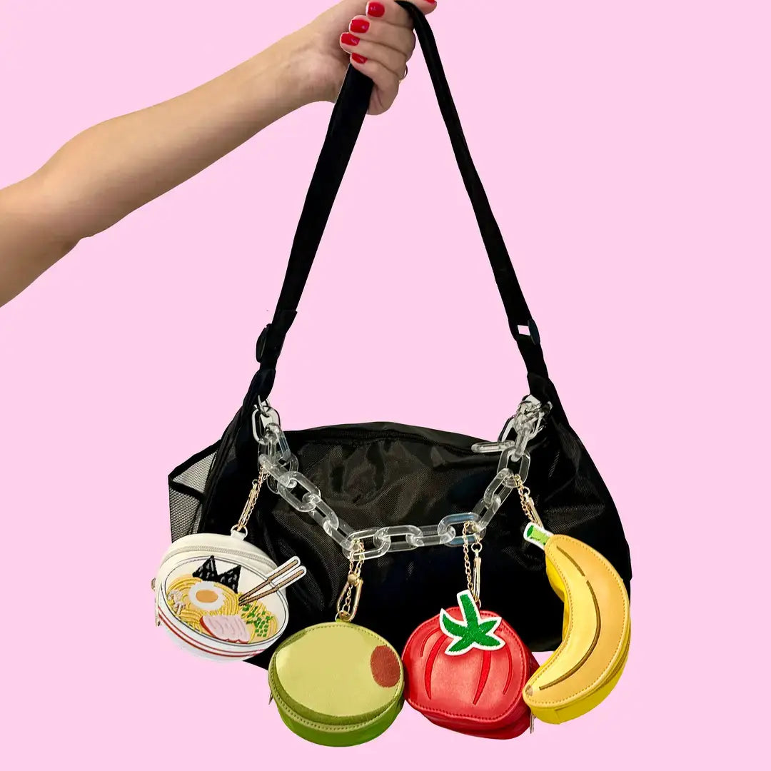 2-in-1 Bag Charm & Reusable Shopper Bag - Ripe Yellow Banana