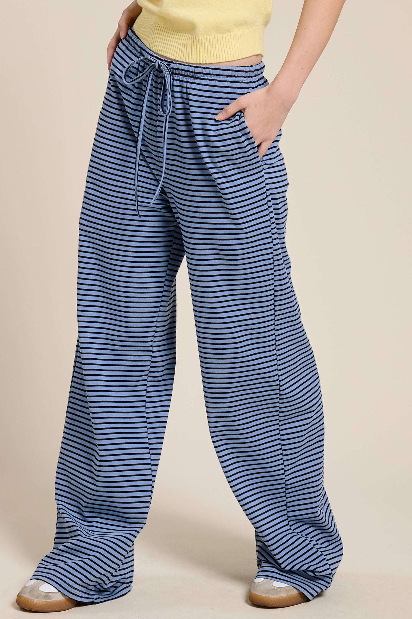 Mimosa | Striped Drawstring Wide Leg Pants