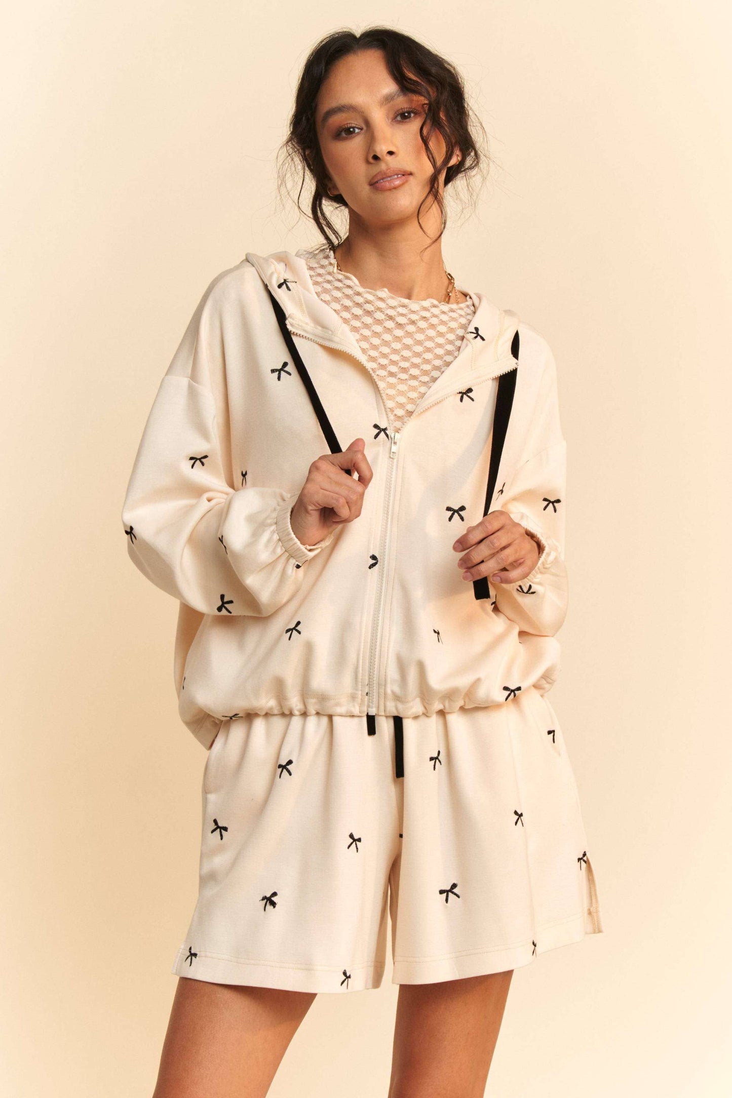 Embroidered Bow Set-TOP