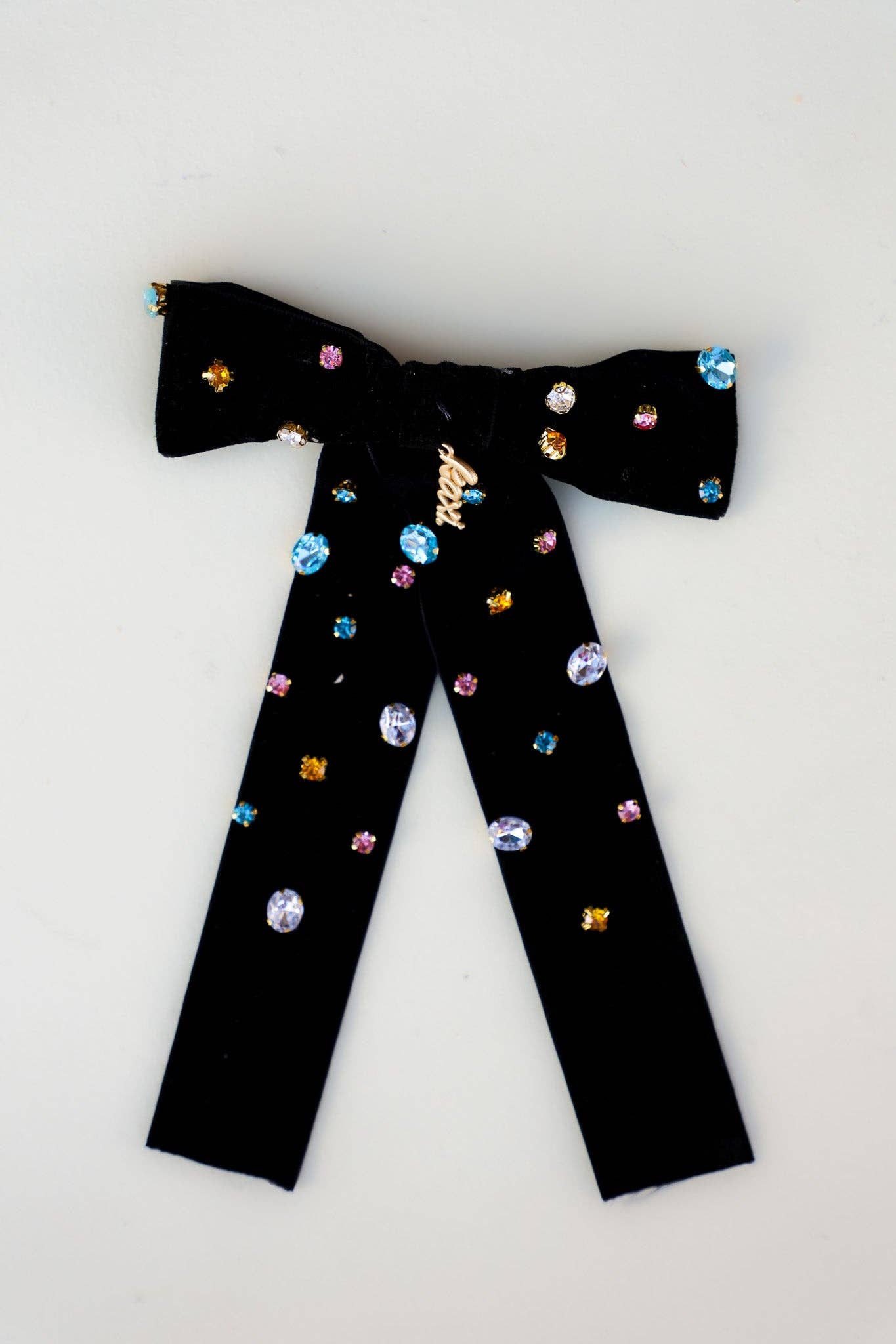 Kaxi | COLORED GEM BLACK VELVET BOW