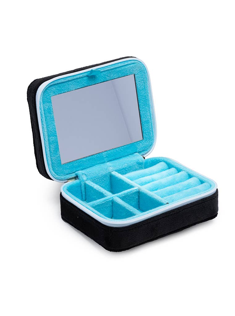 Velvet Jewelry Zip Case / Organizer - Notebook - Black