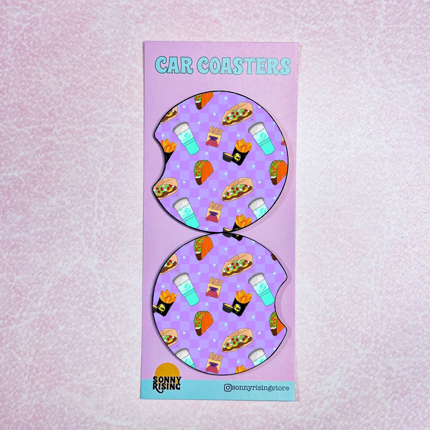 2 Car Coasters, Taco Lover