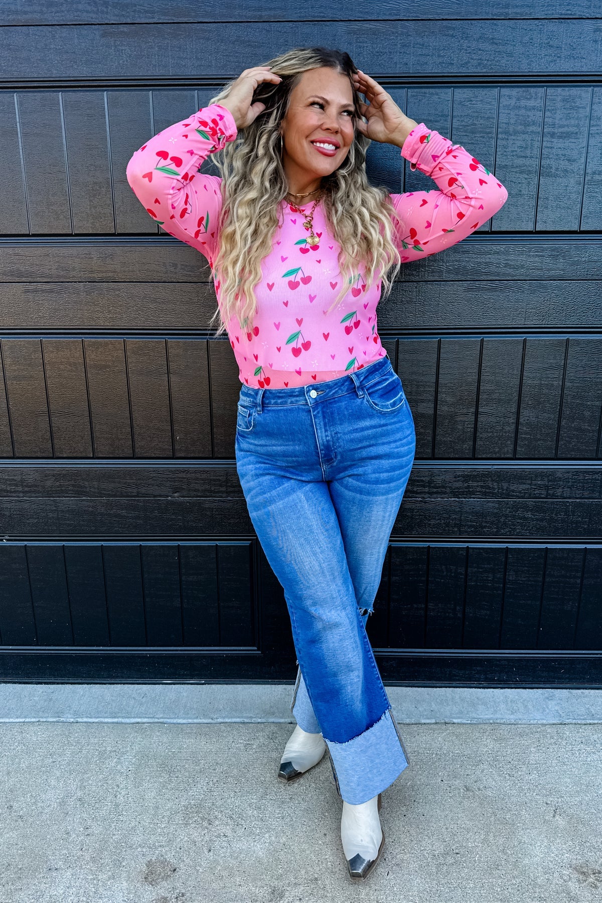 The Cherry Days Mesh Top