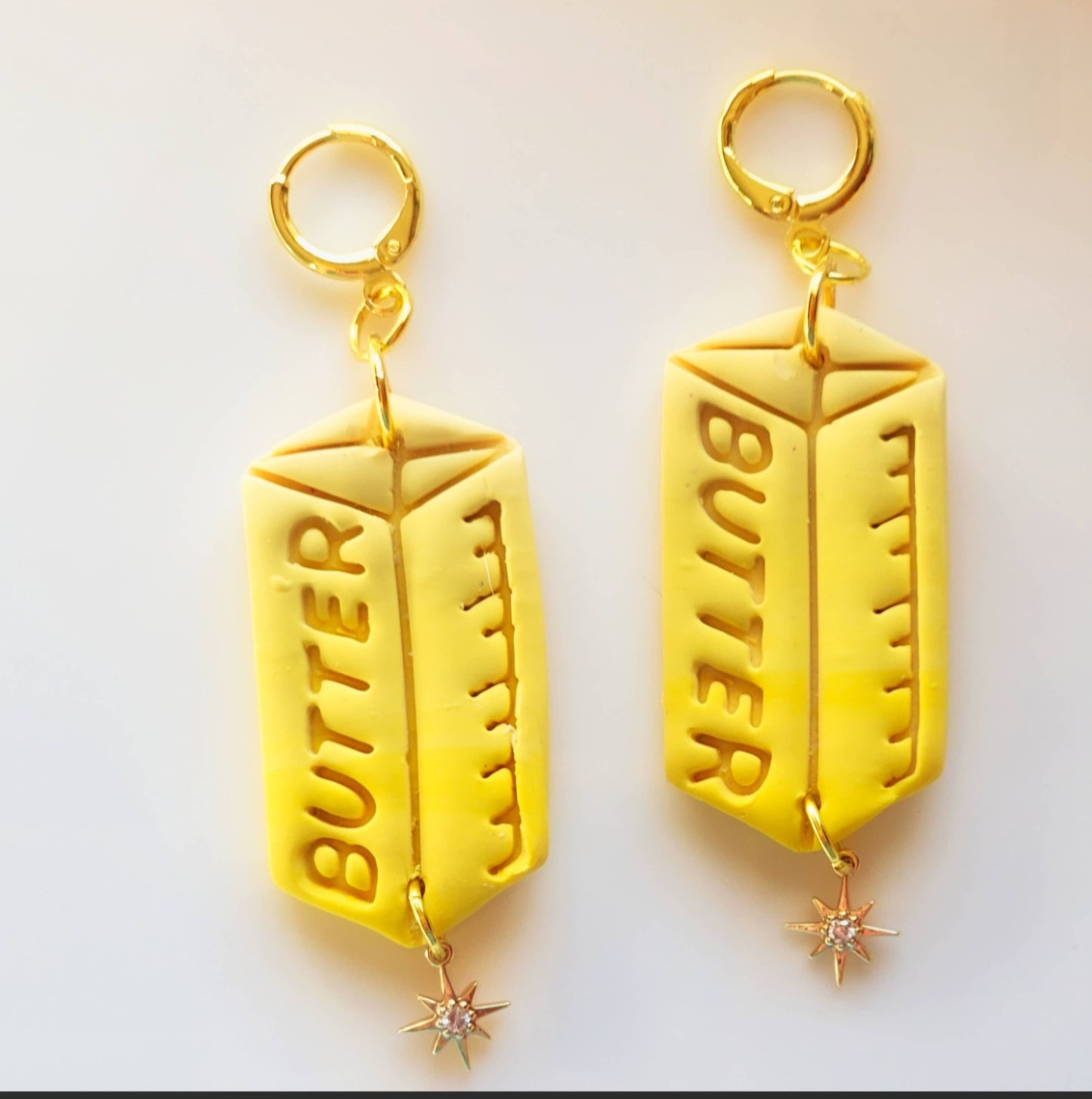 Butter stick earrings kitschy fall food jewelry cute