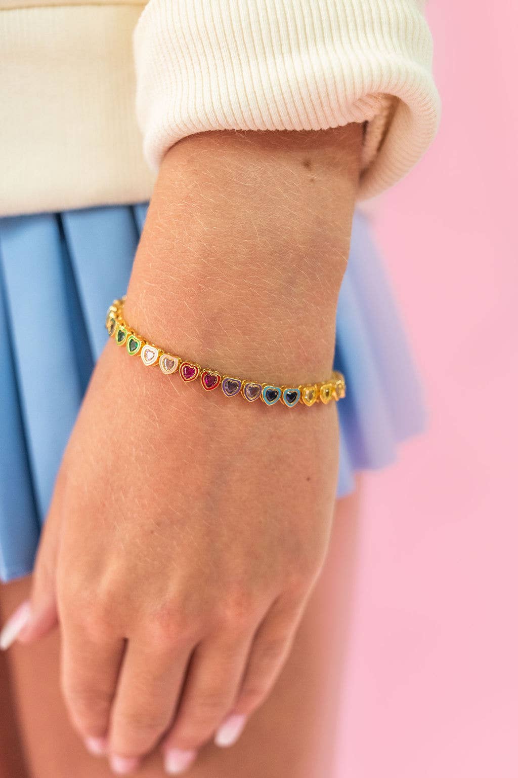 Color Pop Rainbow Hearts Bracelet