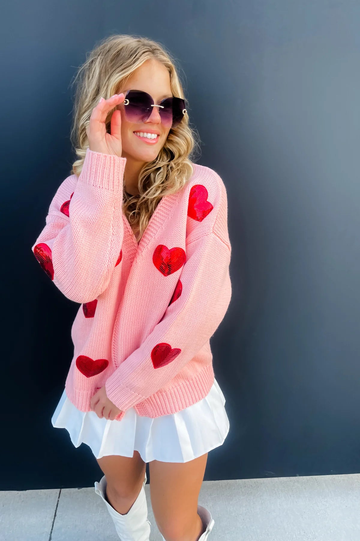 Be Mine Sequin Heart Cardi