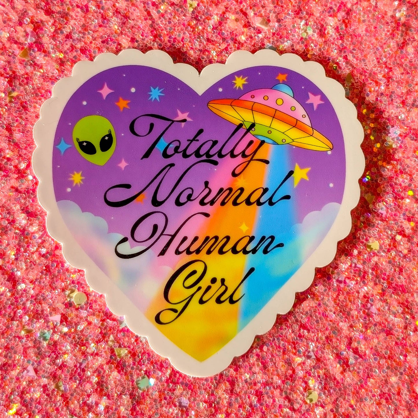 Normal human girl sticker alien hydroflask planner