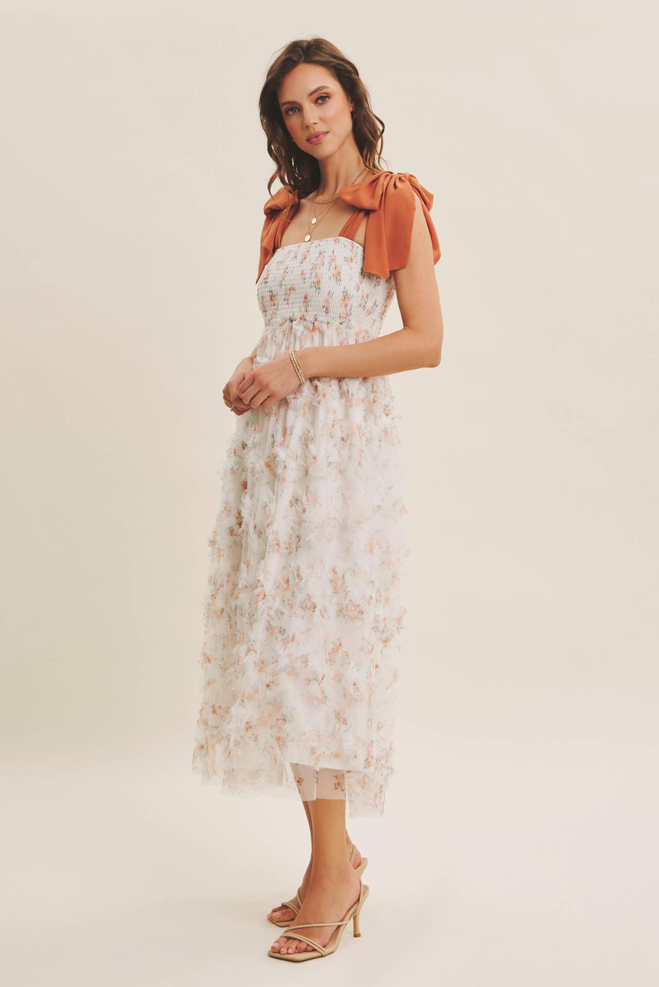 Amber Glow Midi Dress
