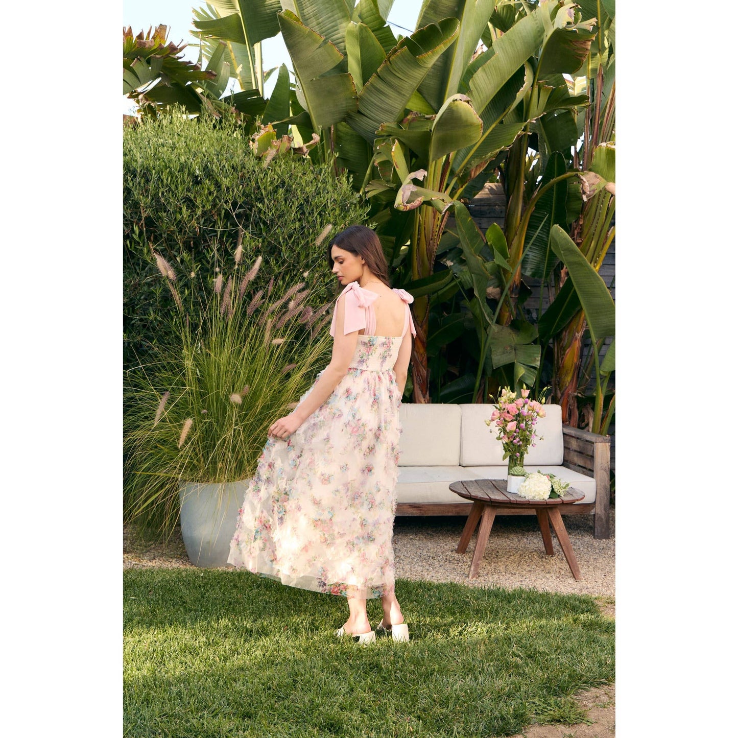 Amber Glow Midi Dress