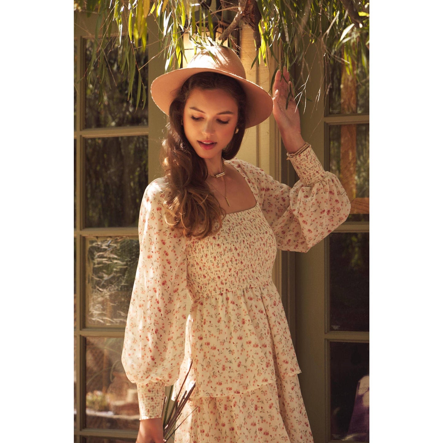 In February | Garden Floral Chiffon Maxi Dress