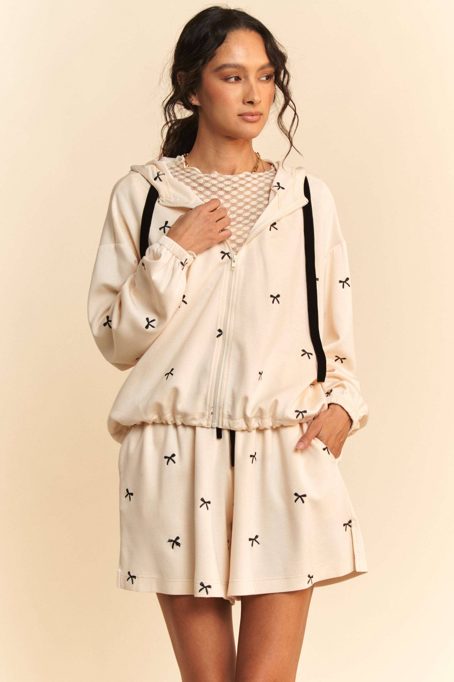 Embroidered Bow Set-TOP