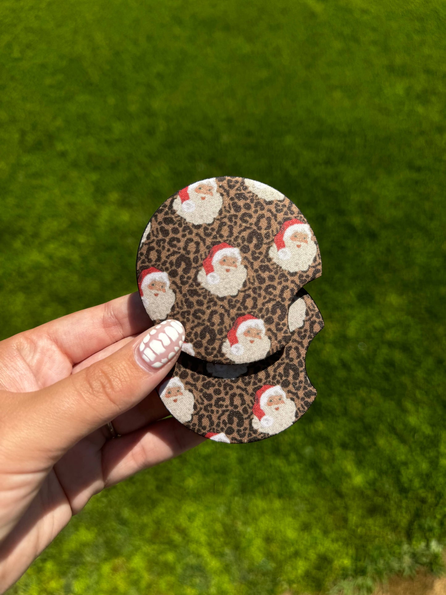 Leopard Santa Car Coaster Sets