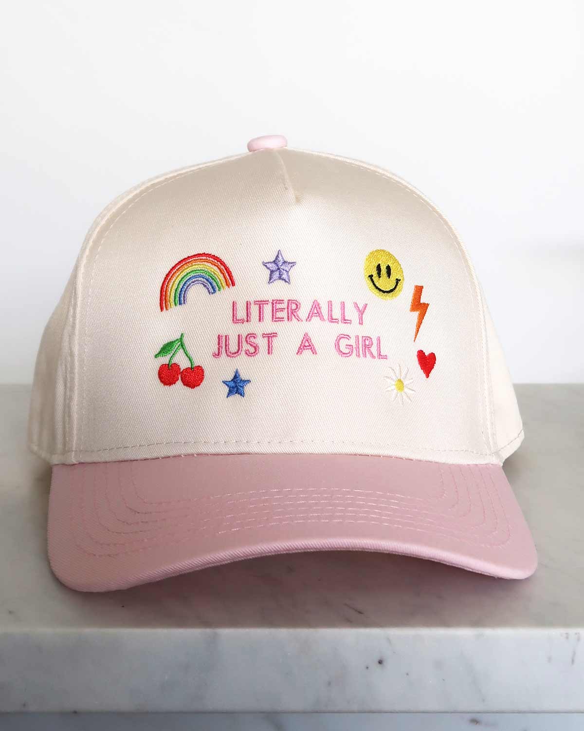 Literally Just a Girl Charm Embroidered Baseball Cap