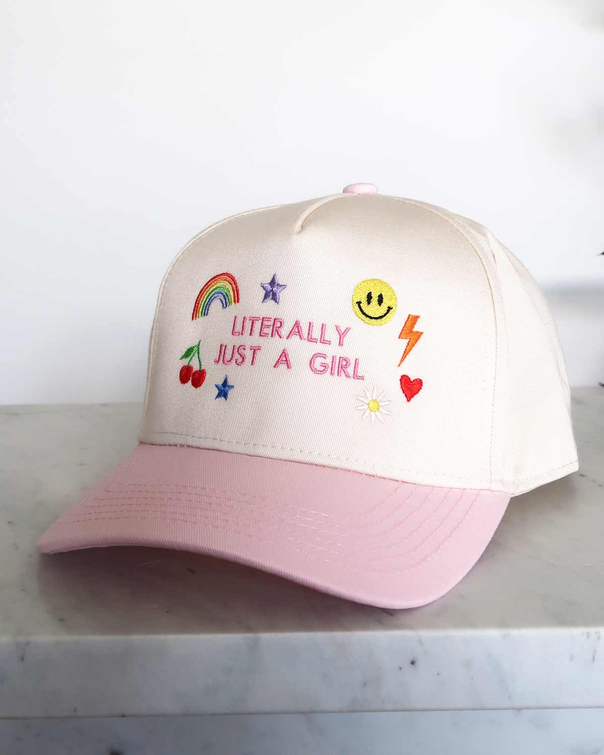 Literally Just a Girl Charm Embroidered Baseball Cap