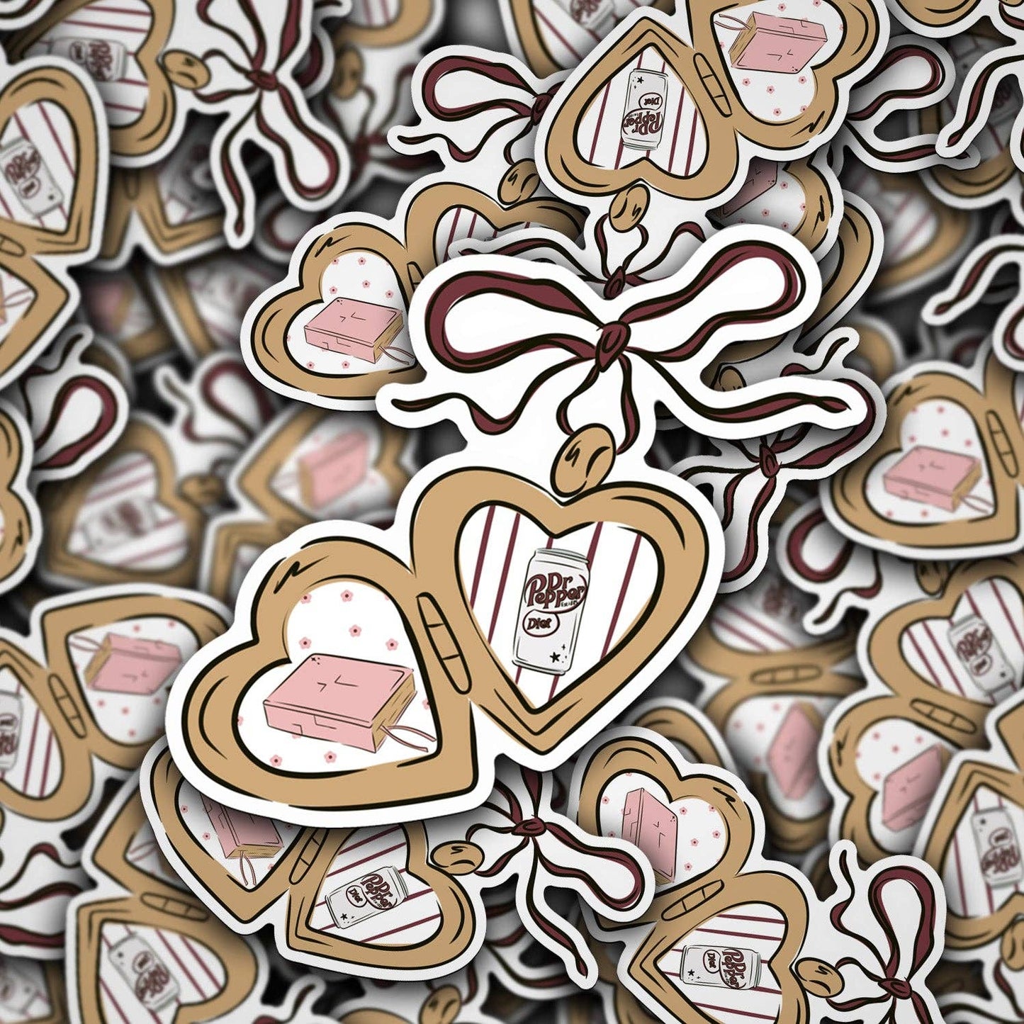 Vinyl Decal Diet Soda & Books Locket