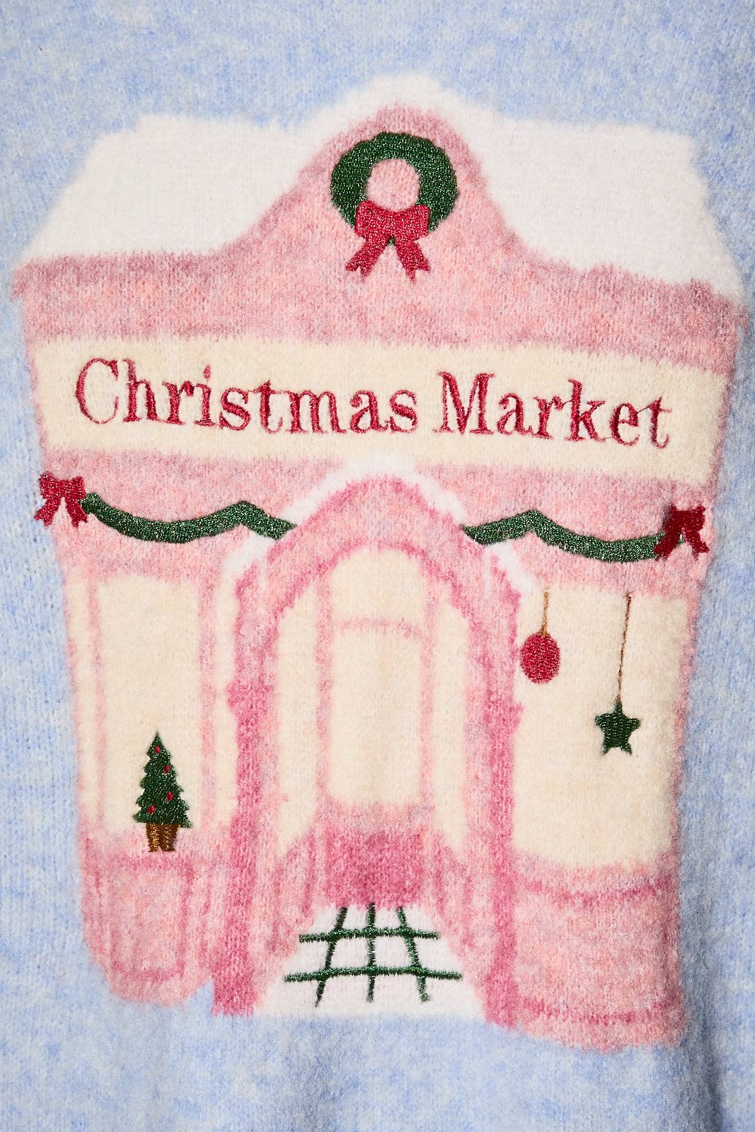 "CHRISTMAS SHOP" GRAPHIC LONG SLEEVE CREW NECK SWEATER