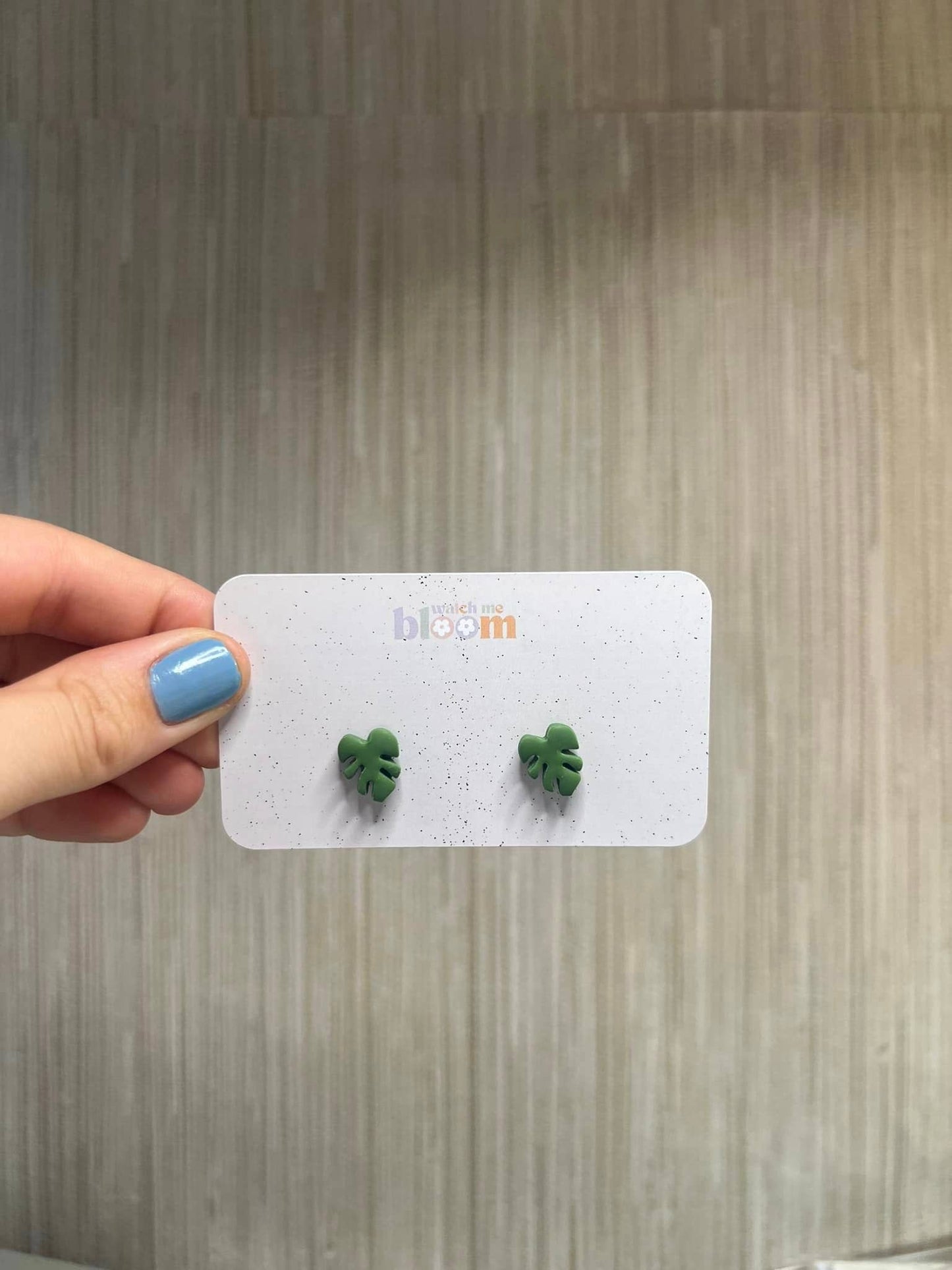 Monstera Leaf Studs Polymer Clay Earrings | Handmade