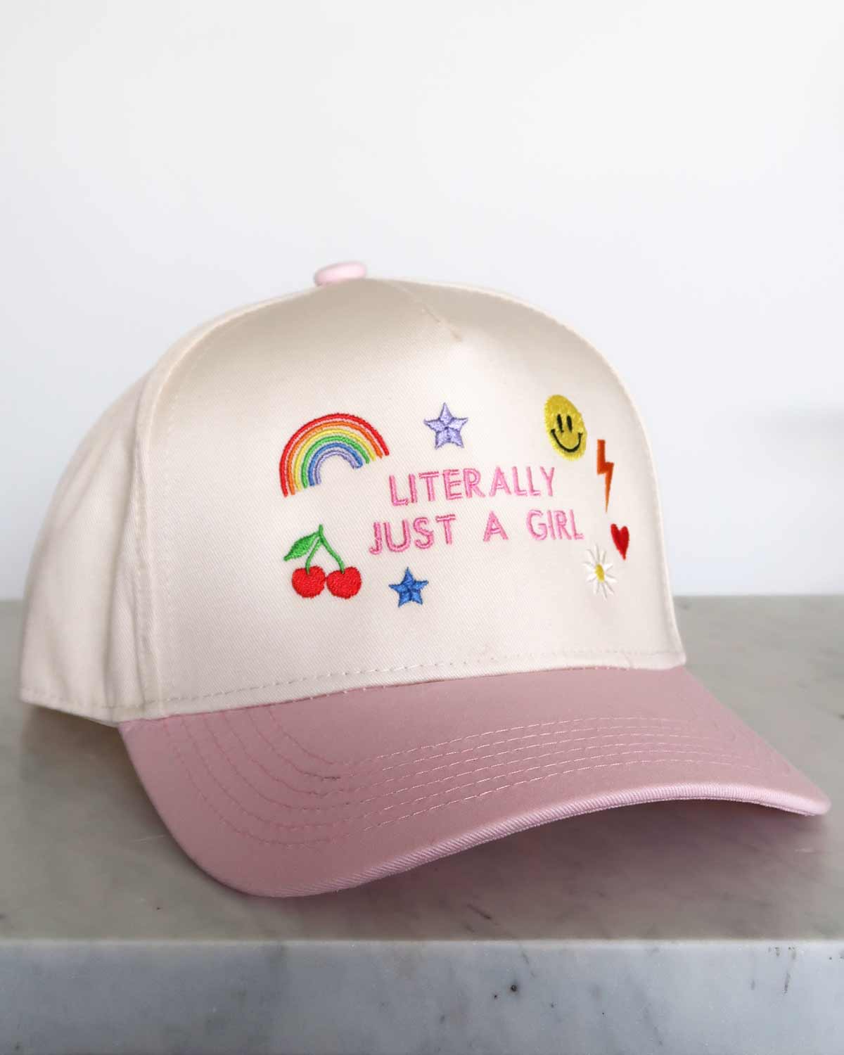Literally Just a Girl Charm Embroidered Baseball Cap