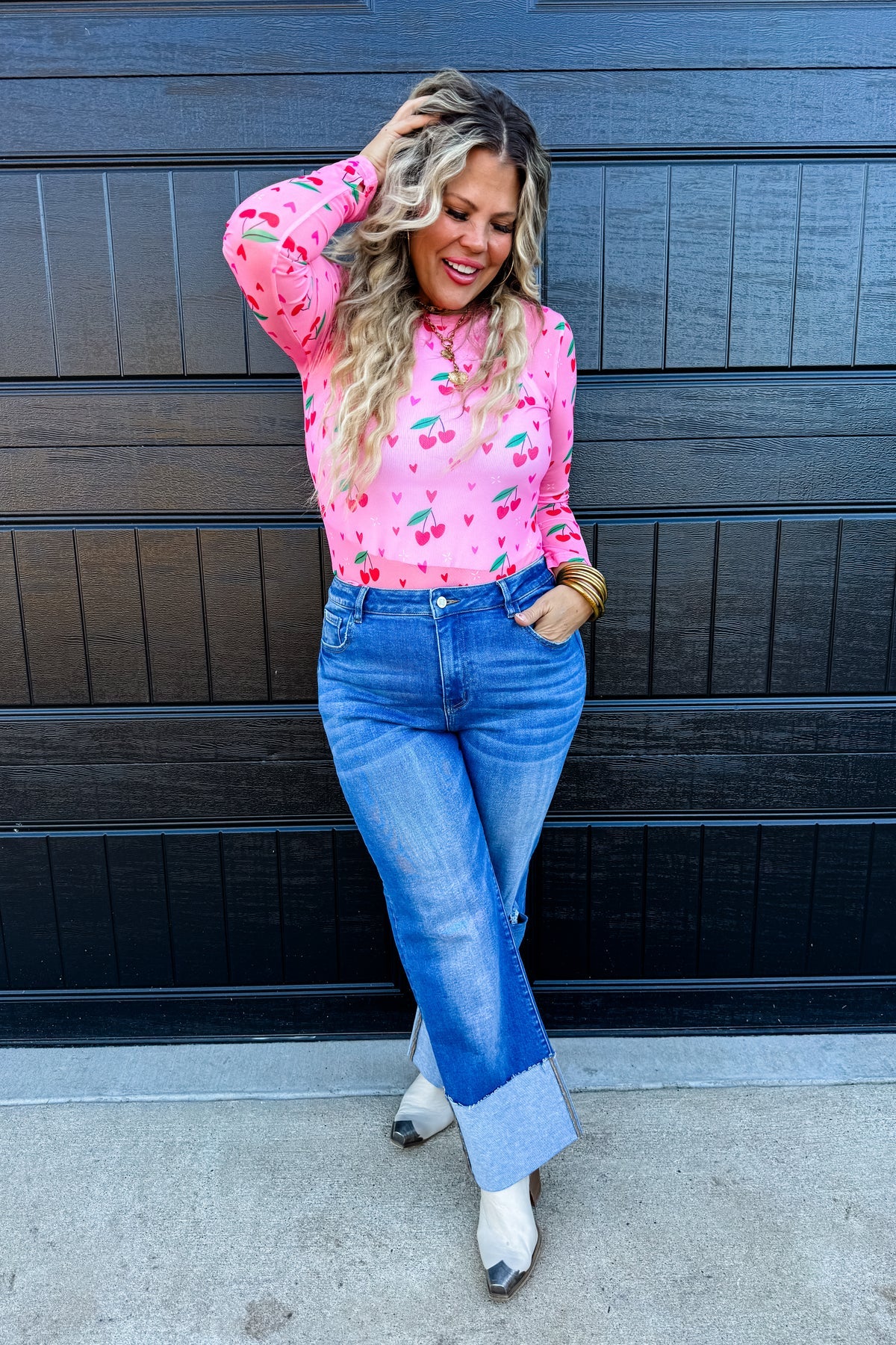 The Cherry Days Mesh Top