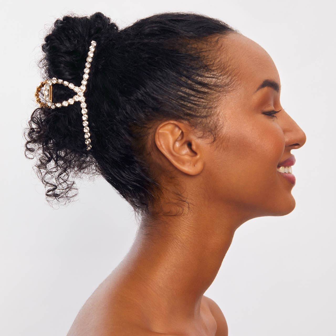 Kitsch | Metal Rhinestone Loop Claw Clip 1pc- Gold