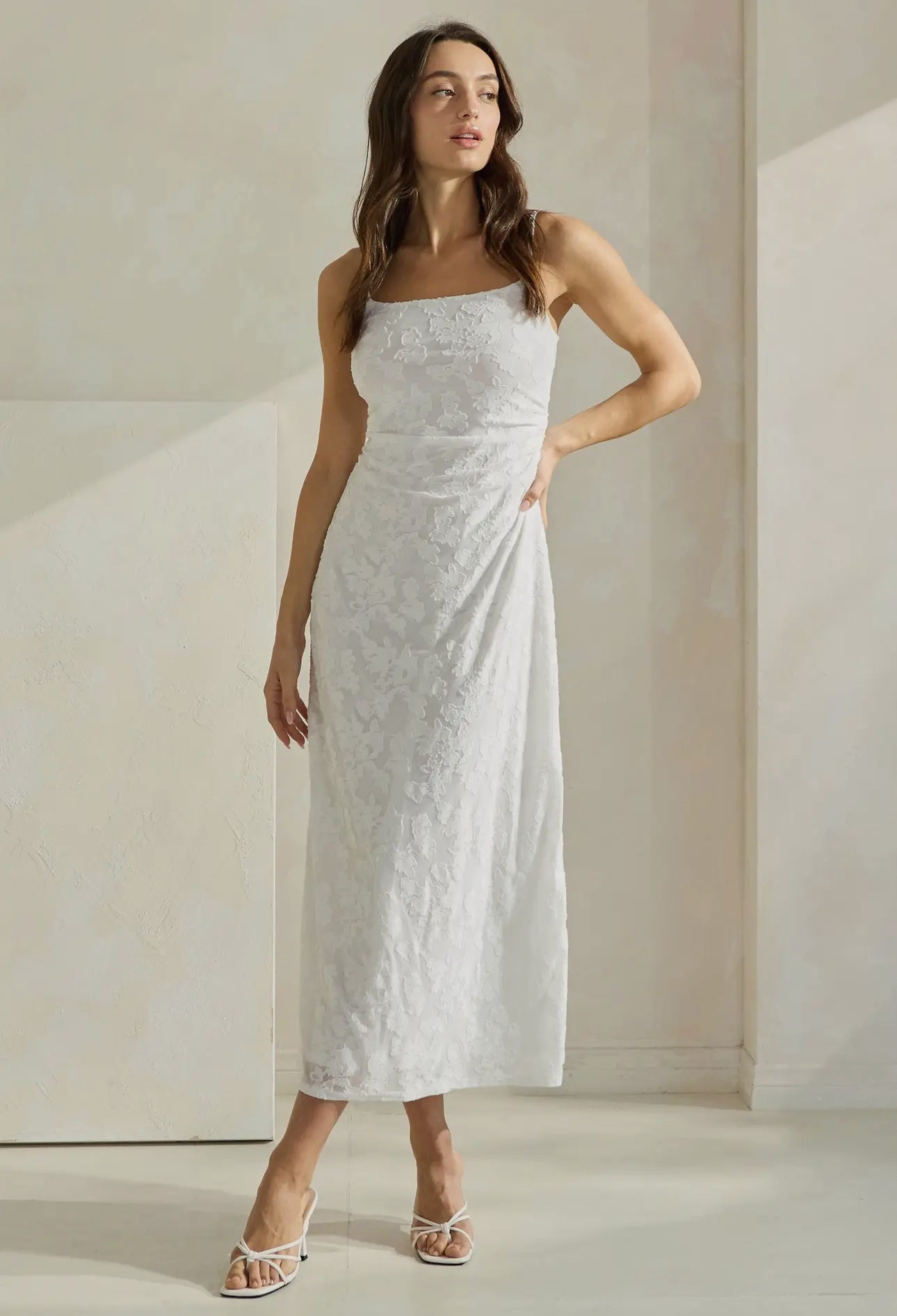 Floral Embrace Textured Maxi Dress