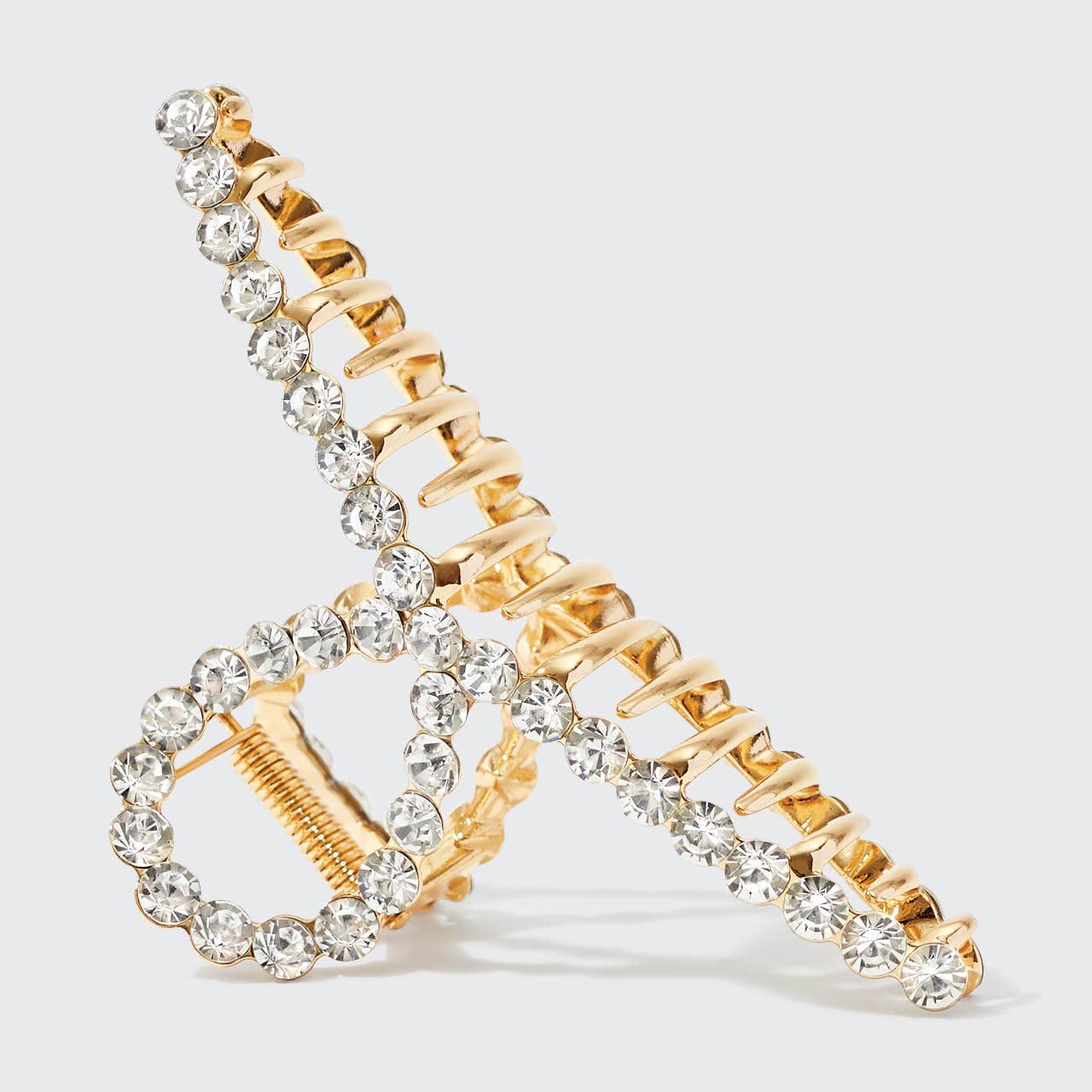 Kitsch | Metal Rhinestone Loop Claw Clip 1pc- Gold