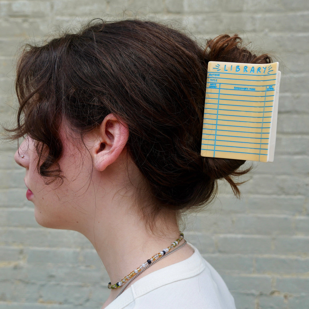 Library Card Hair Claw