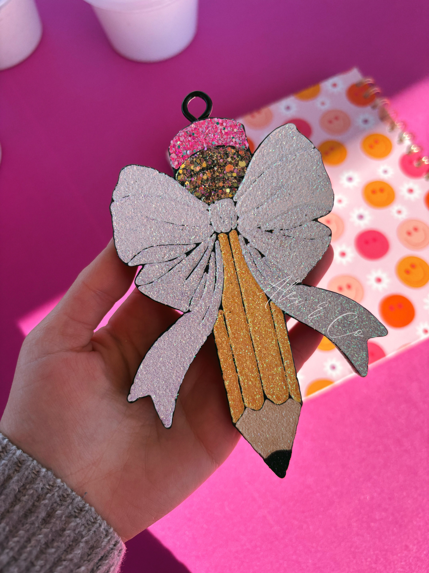 Pencil with Bow Car Freshie