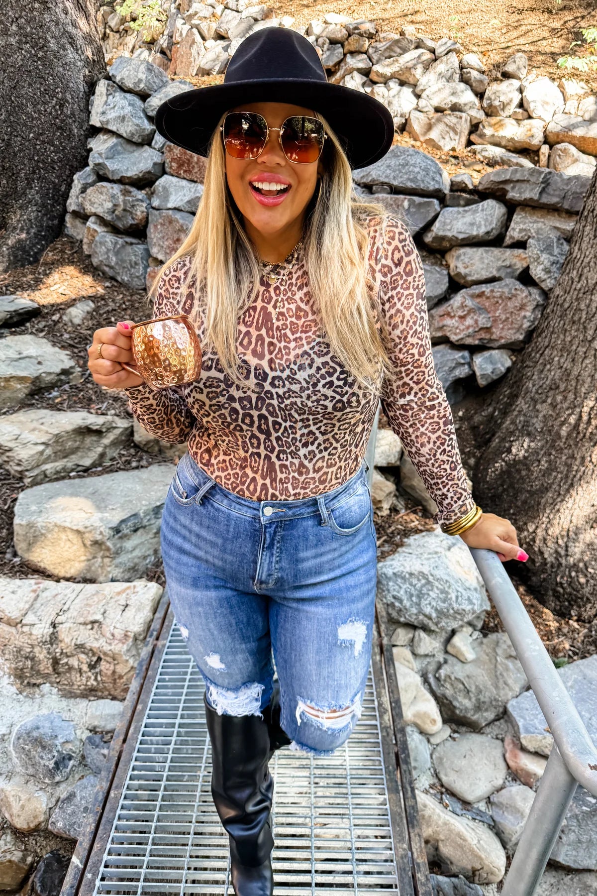 Cheetah Sheer Top