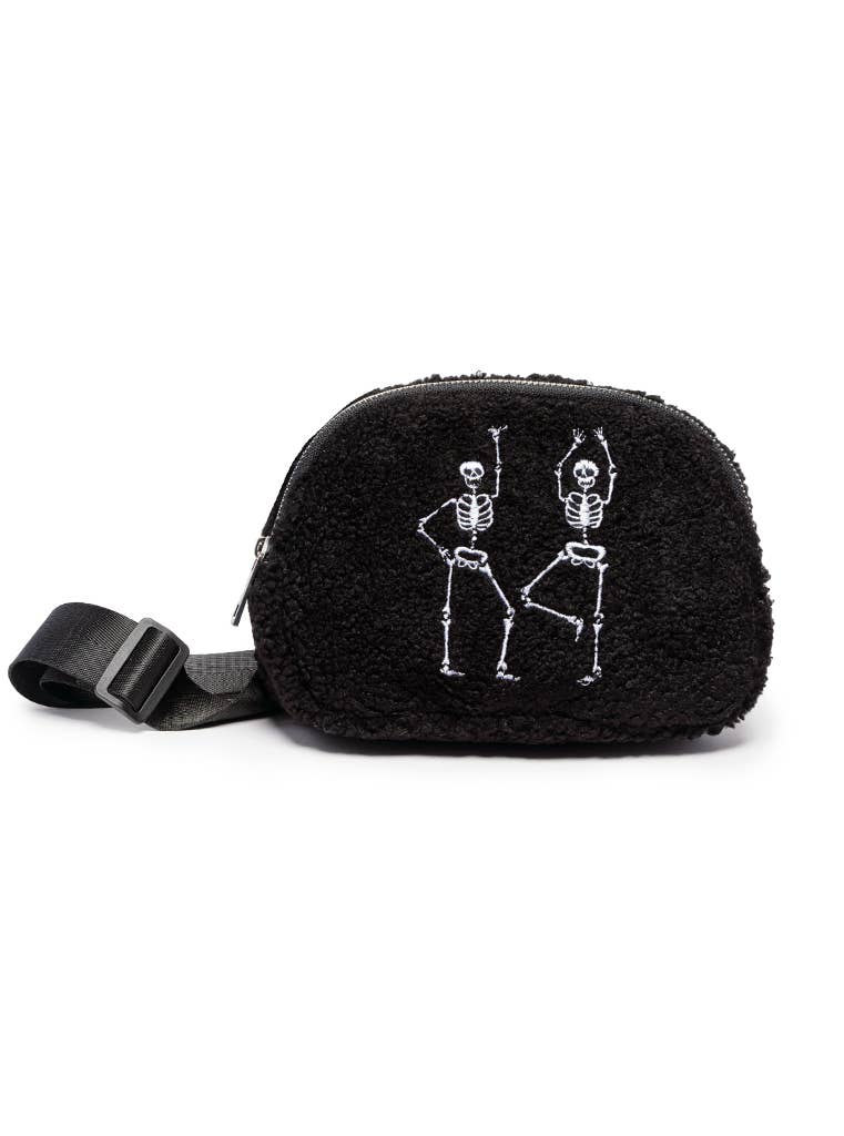 Spooky Spooky Skeleton Sherpa Belt Bag