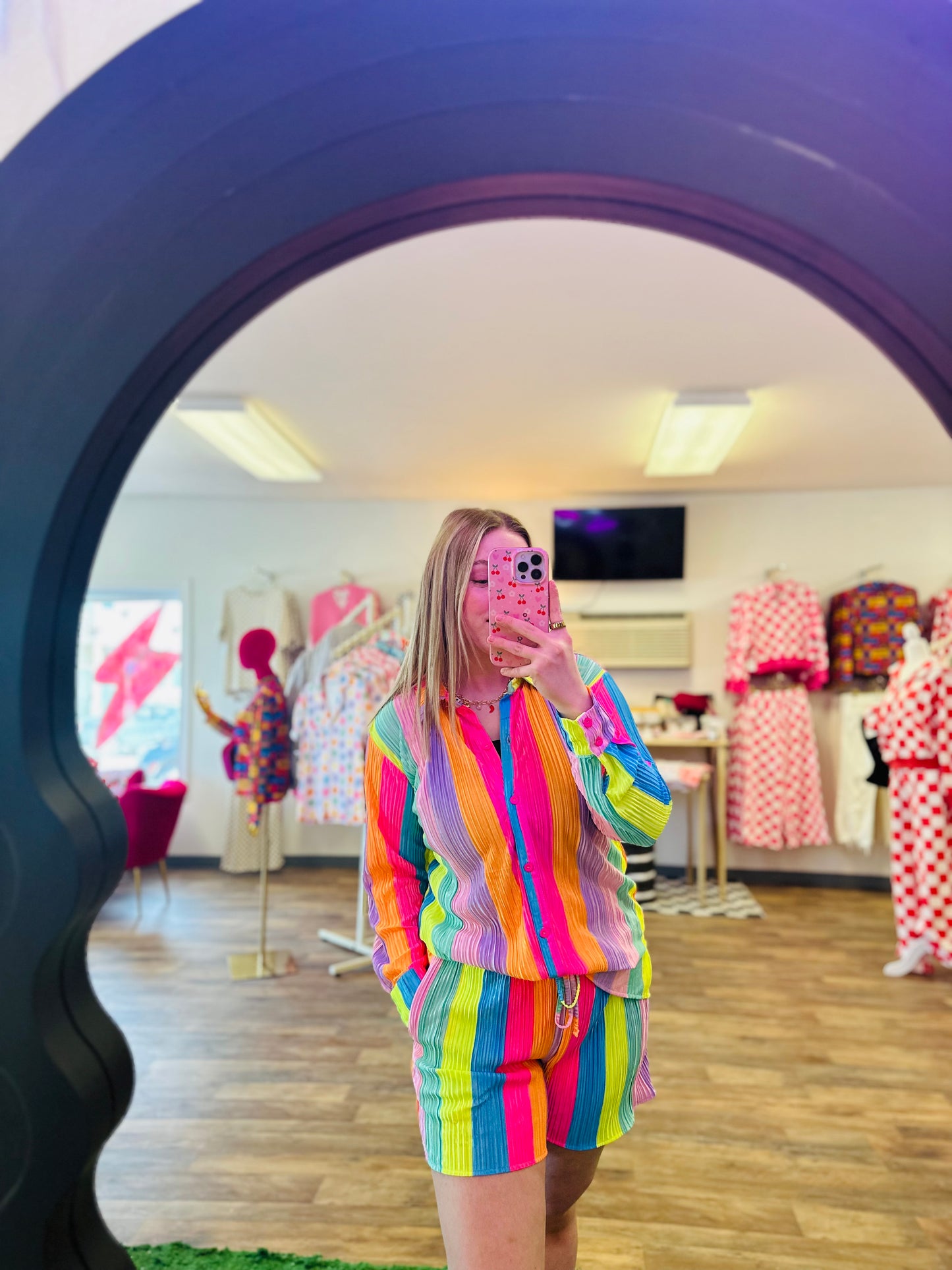 Neon Sun Pleated Set