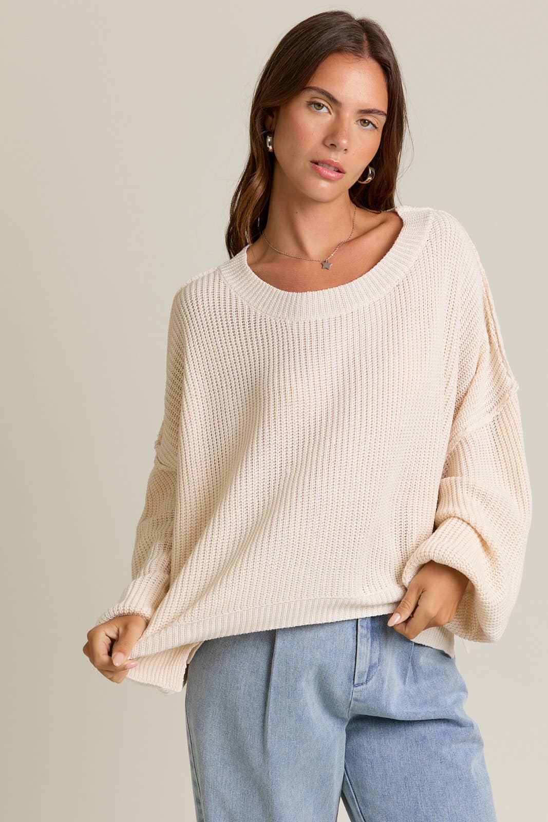 Crème de la Cozy Knit Sweater