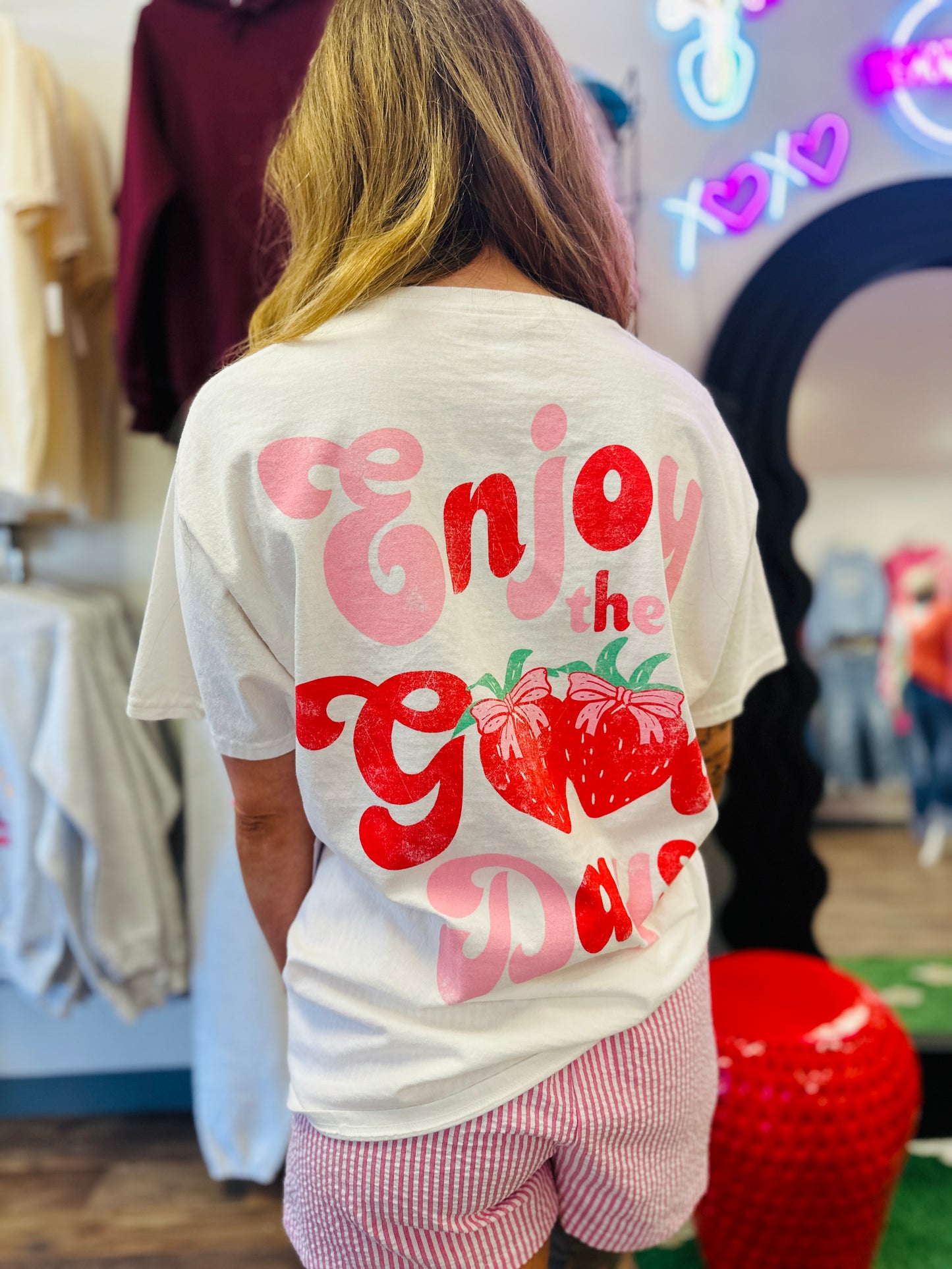 Enjoy the Good Days Berry Tee