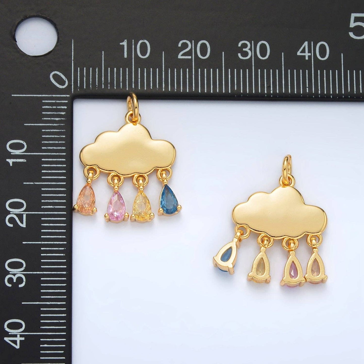 Teardrop CZ Cloud Charm