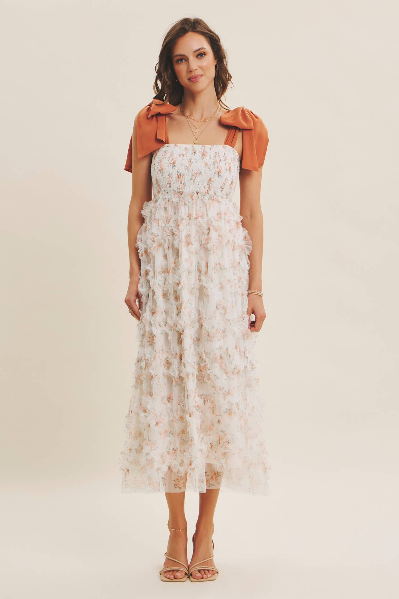 Amber Glow Midi Dress