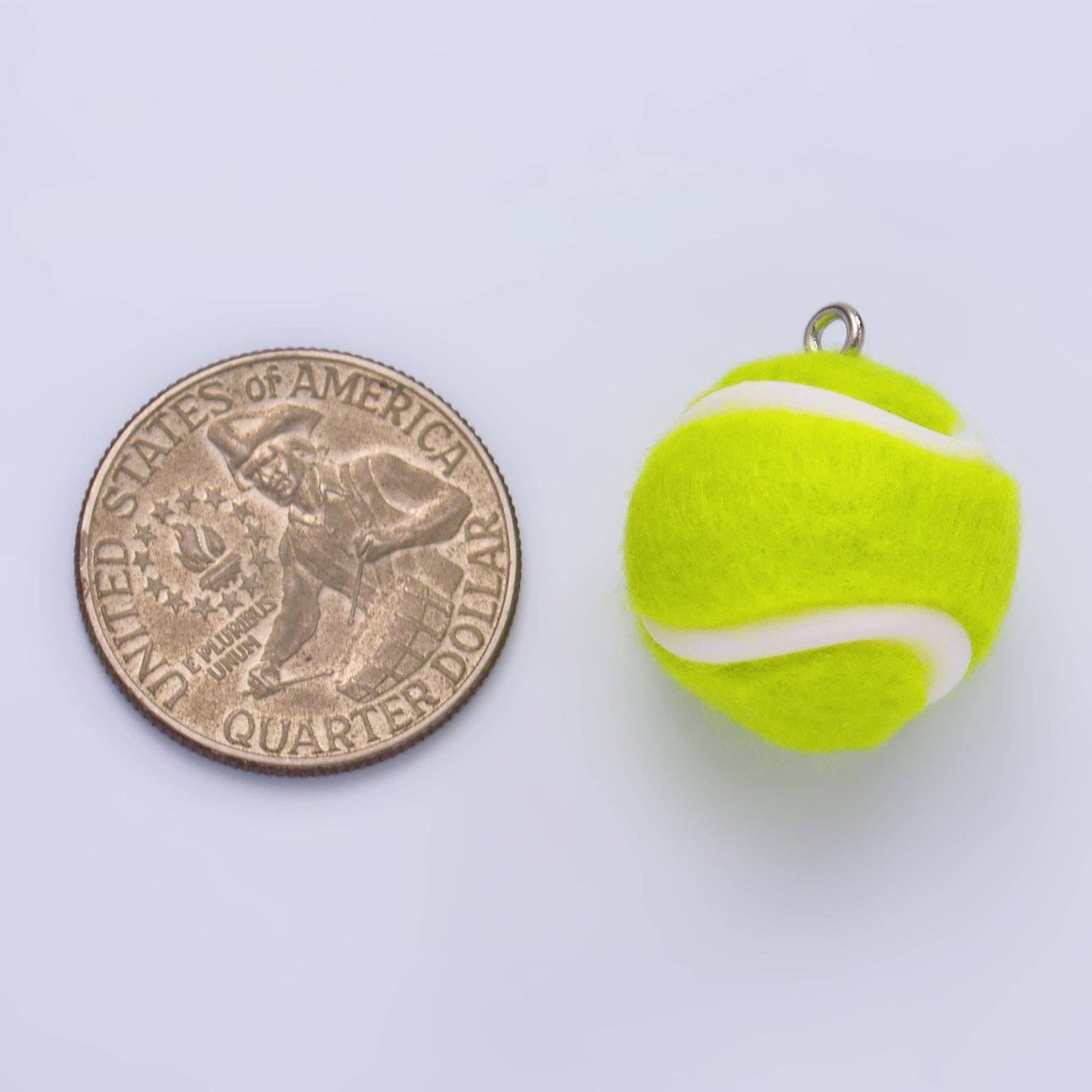 Green Tennis Ball Fuzzy 3D Charm