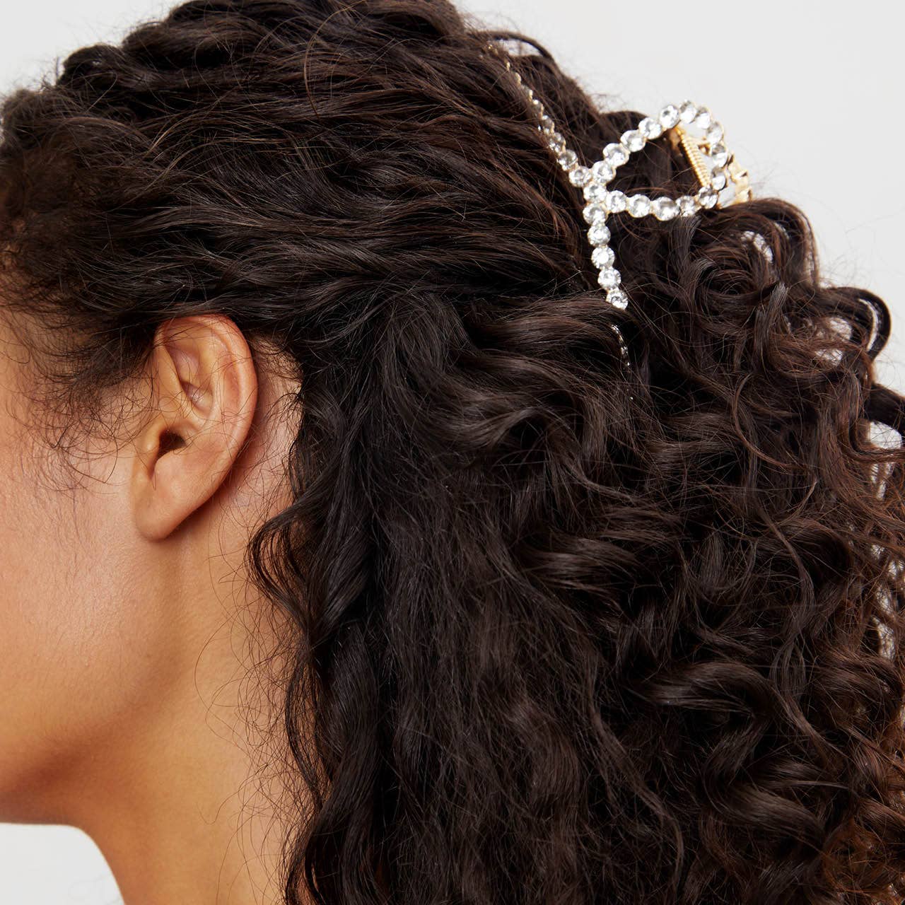 Kitsch | Metal Rhinestone Loop Claw Clip 1pc- Gold