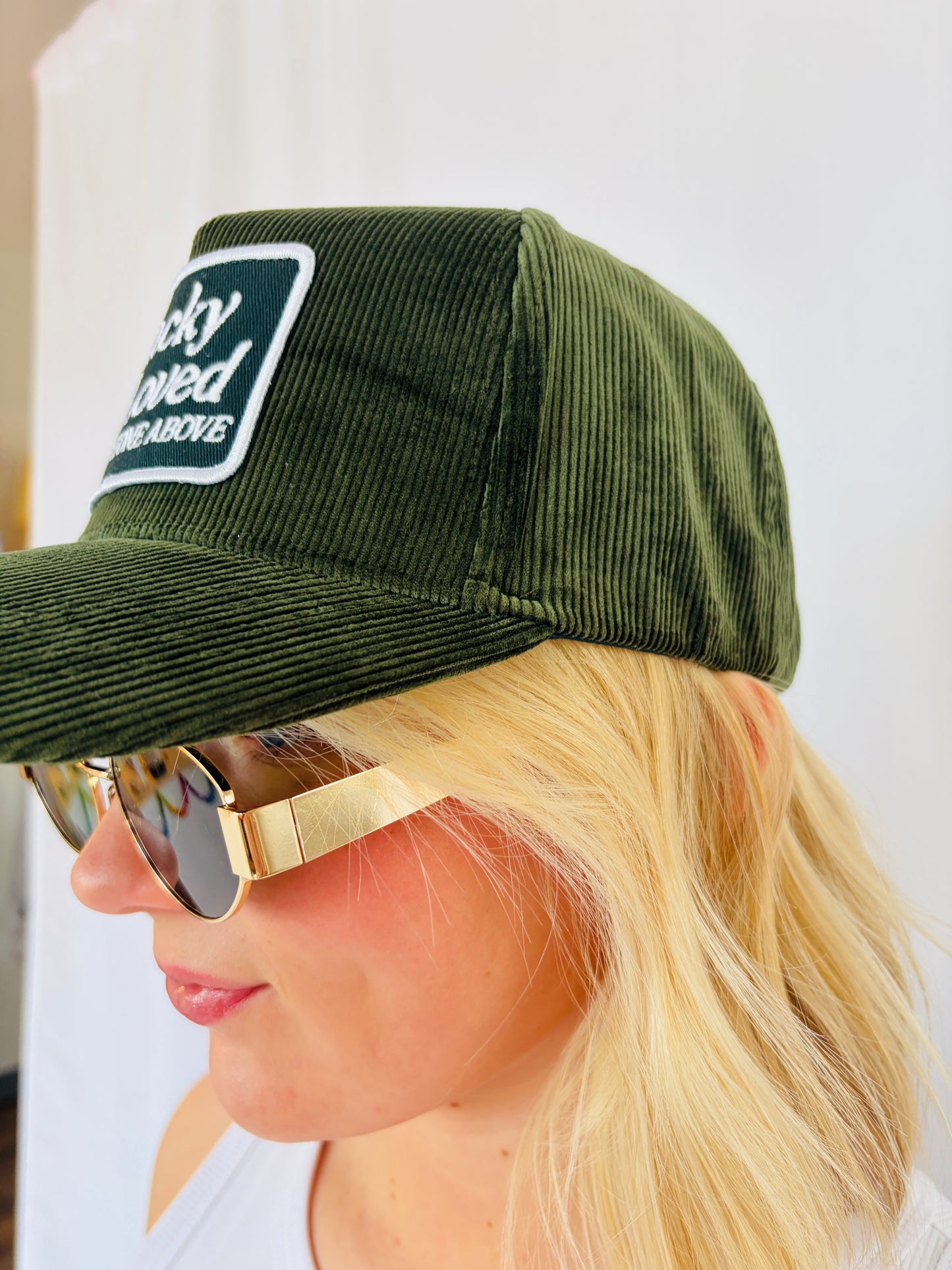 Lucky & Loved By Someone Above Corduroy Hat