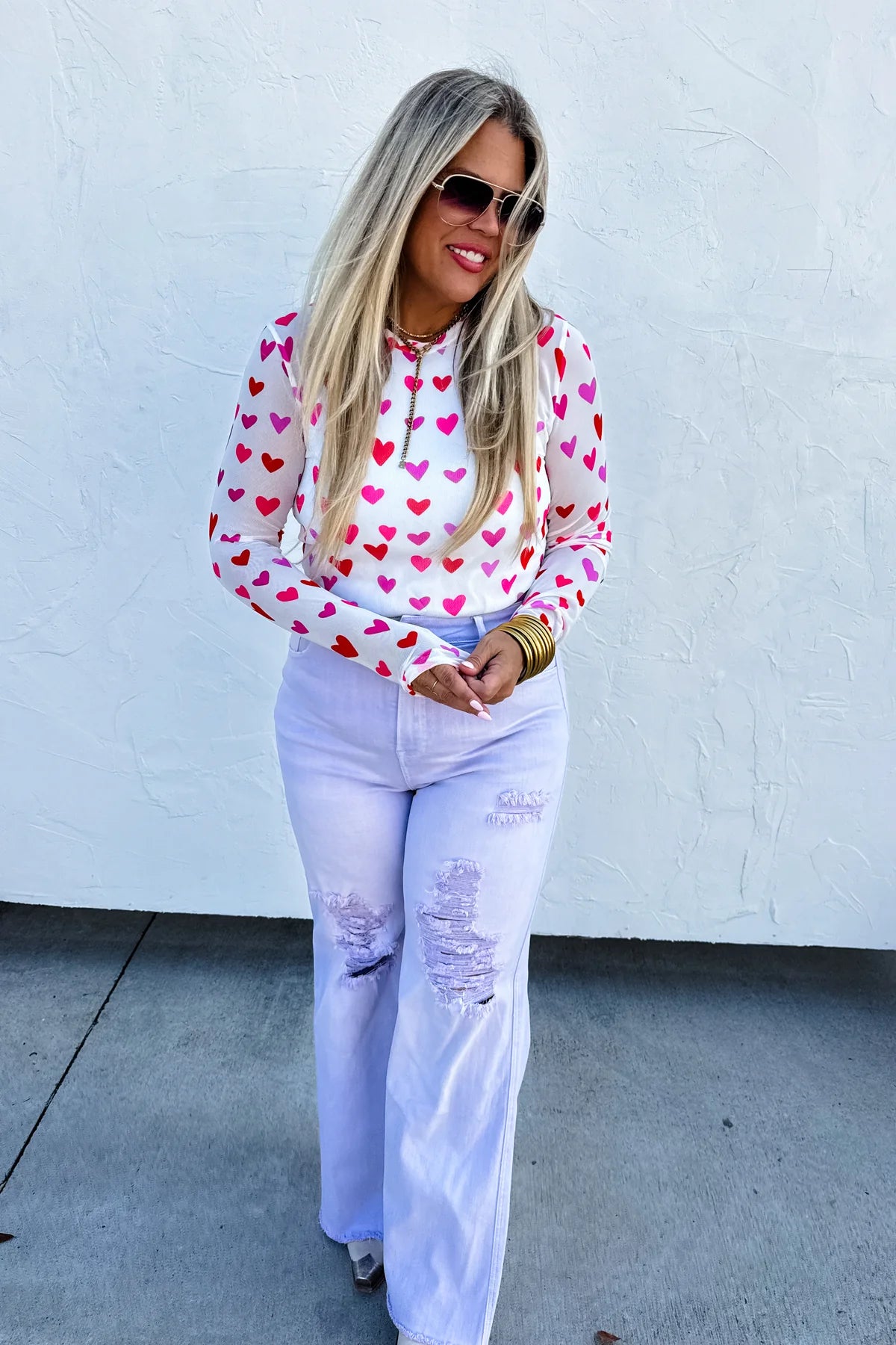 Heart on my Sleeve Mesh Top